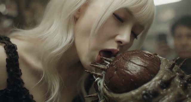 美女偶像与毛毛虫